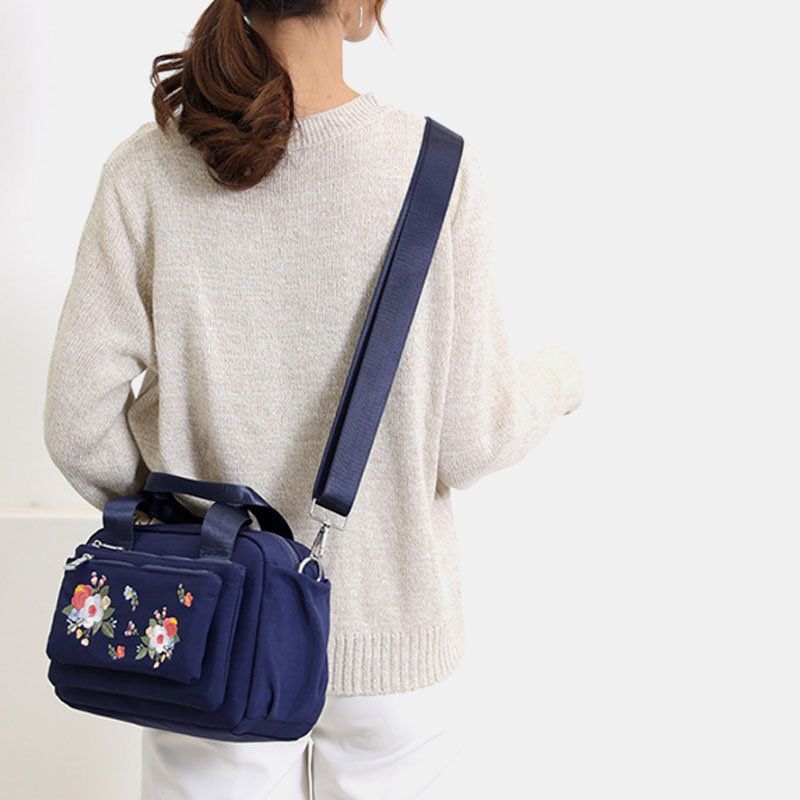 Kvinner Nylon Floral Casual Crossbody Bag Håndveske Skulderveske