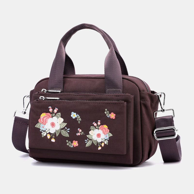 Kvinner Nylon Floral Casual Crossbody Bag Håndveske Skulderveske