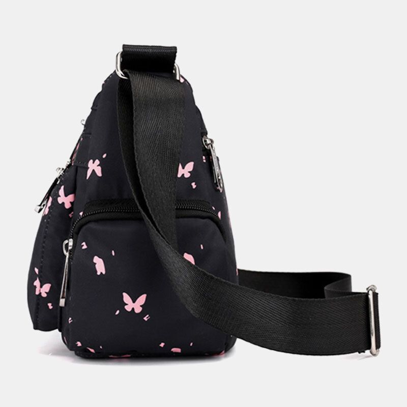 Kvinner Nylon Print Vanntett Anti-tyveri Casual Crossbody Bag Skulderveske