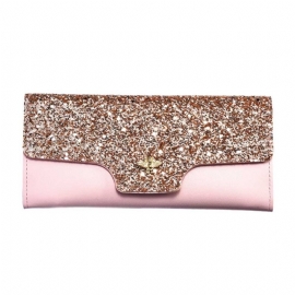 Kvinner Paillette Veske Tre-fold Bryllupsfest Clutch Bag Kveldsveske