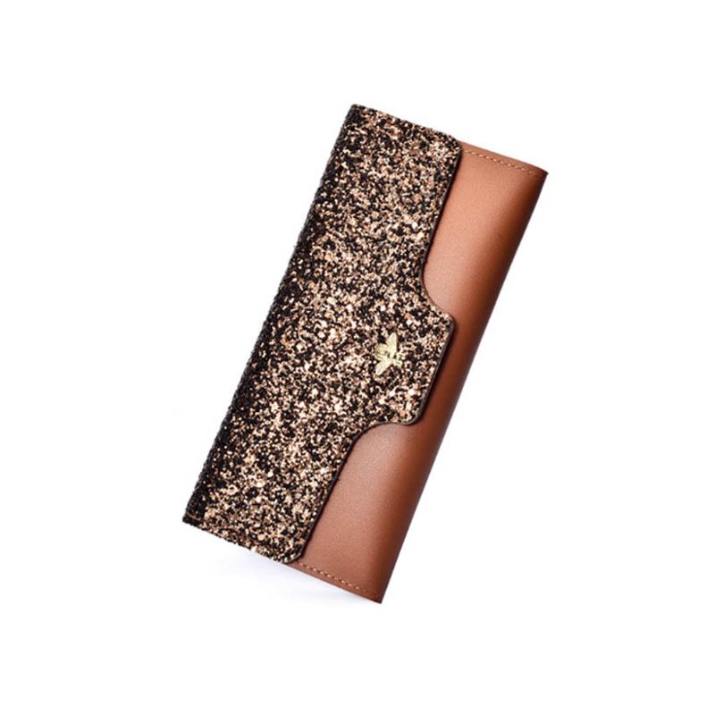 Kvinner Paillette Veske Tre-fold Bryllupsfest Clutch Bag Kveldsveske