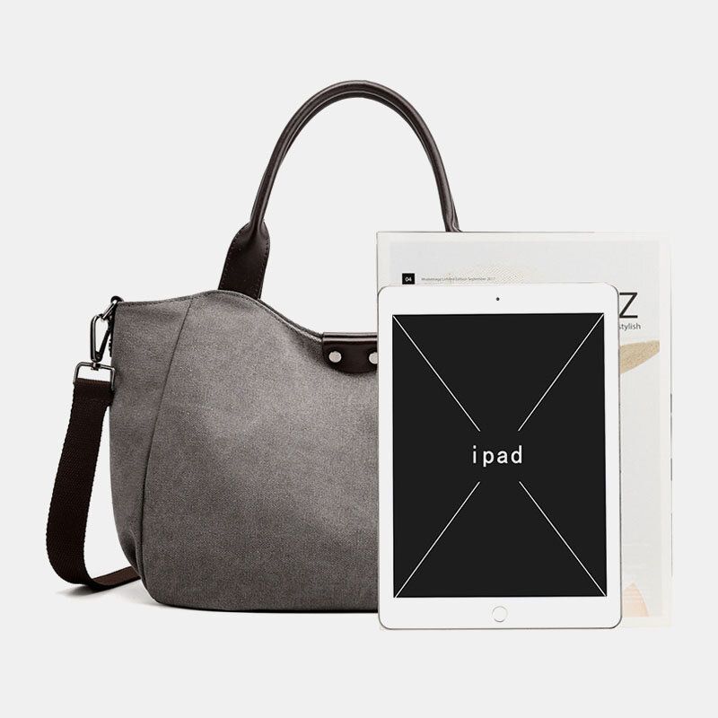 Kvinner Patchwork Canvas Håndveske Crossbody Bag