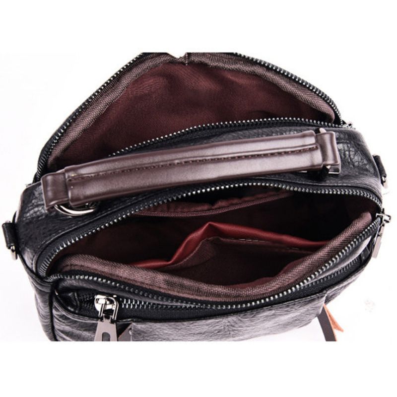 Kvinner Plain Multi-lommer Square Bag Skulderveske