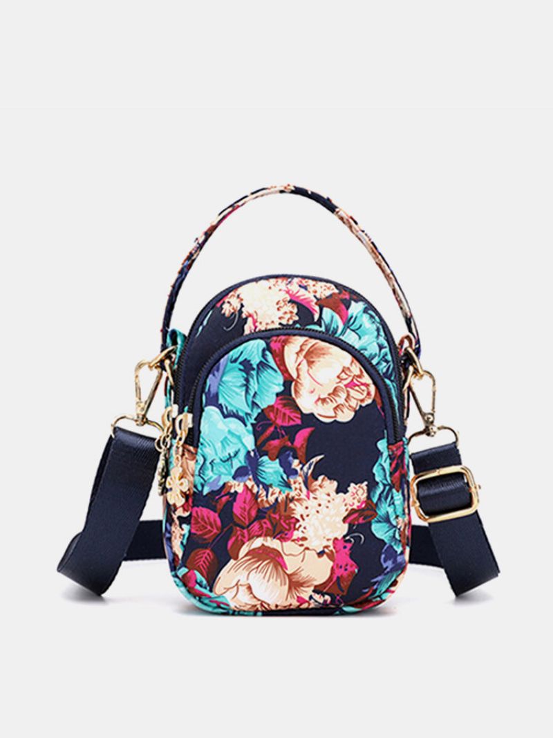 Kvinner Print Floral Crossbody Bag Telefonvesken Med Flere Lommer