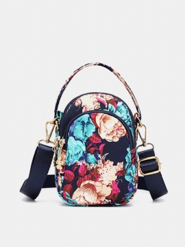 Kvinner Print Floral Crossbody Bag Telefonvesken Med Flere Lommer