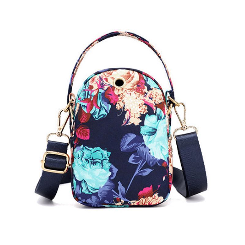 Kvinner Print Floral Crossbody Bag Telefonvesken Med Flere Lommer