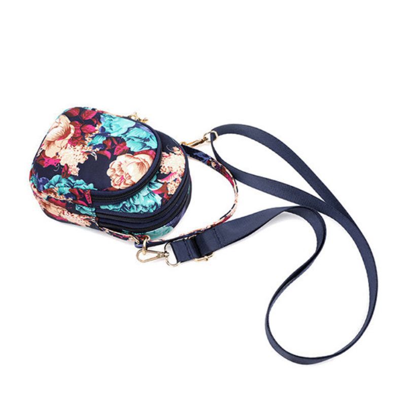 Kvinner Print Floral Crossbody Bag Telefonvesken Med Flere Lommer