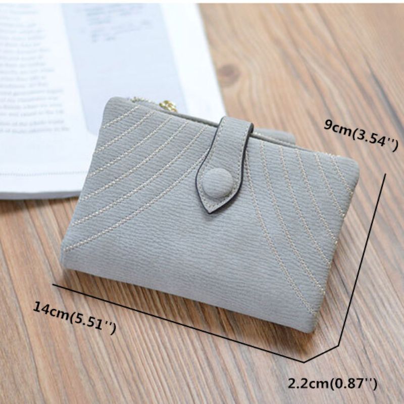 Kvinner Pu Fold Kort Lommebok Elegant Clutches Veske Mynt Bag