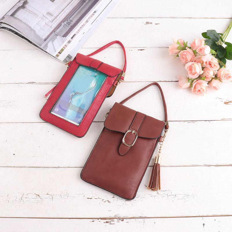 Kvinner Pu-skinn Berøringsskjerm 5.5 Tommers Telefonvesker Dusk Crossbody-vesker