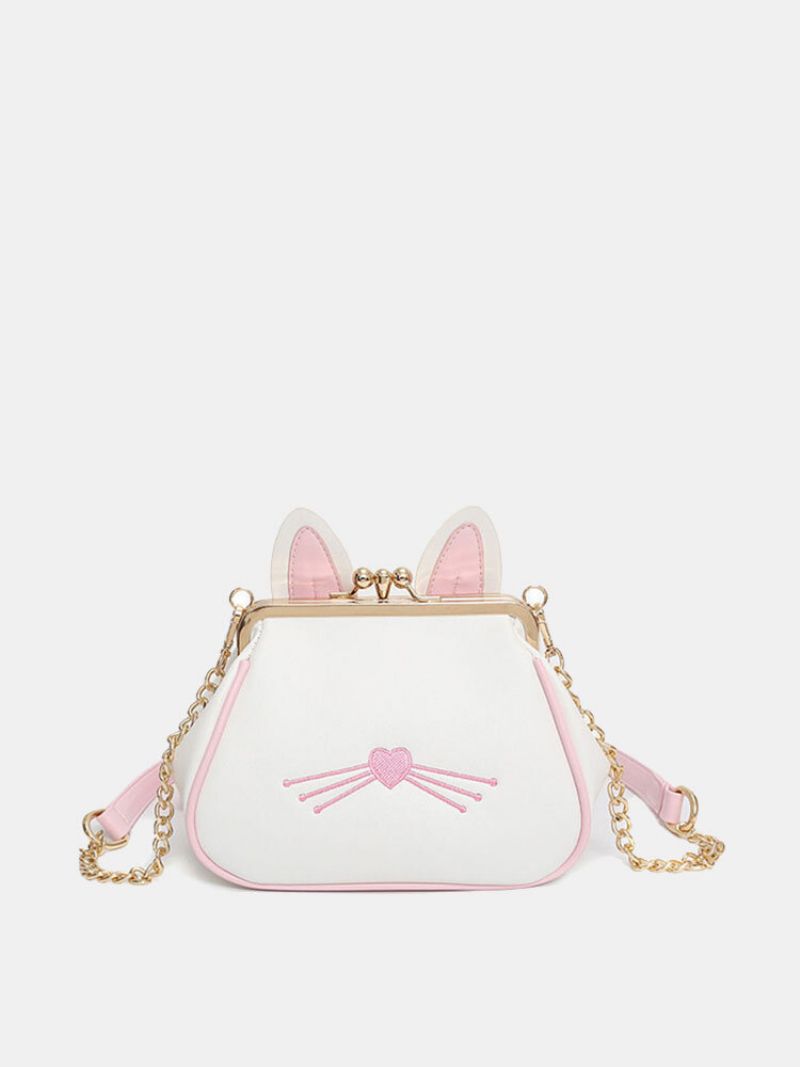 Kvinner Pu-skinn Cute Hasp Bucket Bag Crossbody Bag