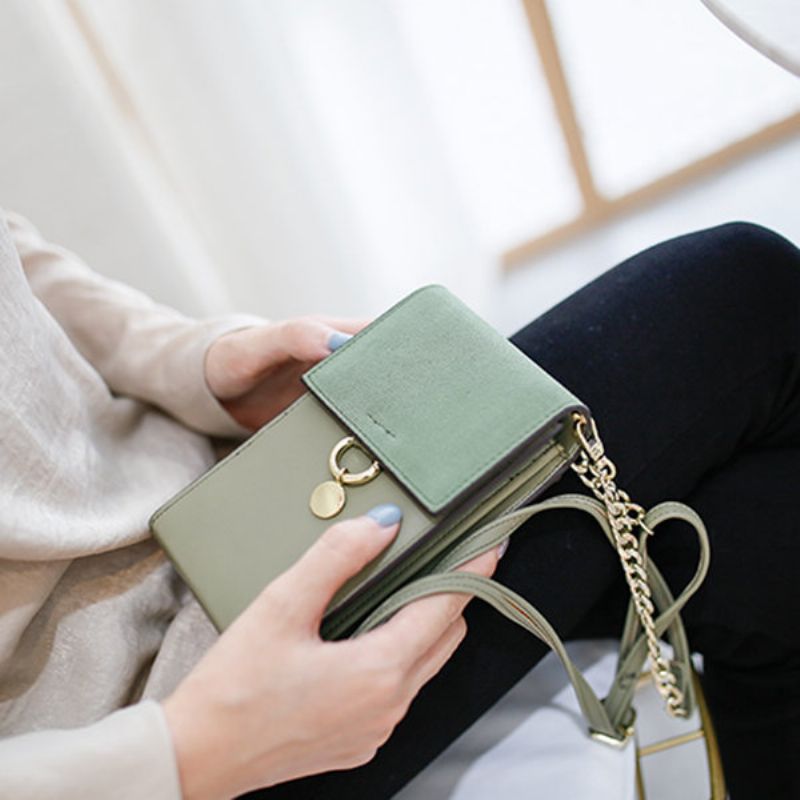 Kvinner Pu-skinn Elegant Crossbody-veske Vintage Telefonveske