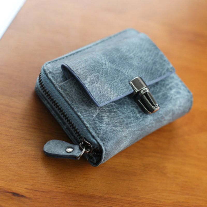 Kvinner Pu Skinn Mynt Bag Kortholder Mini Bifold Lommebok