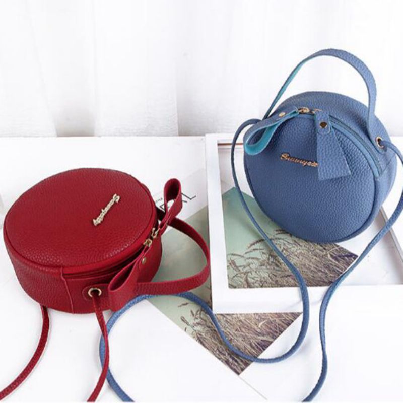 Kvinner Pu-skinn Rund Form Crossbody-veske Uformelt Telefonveske