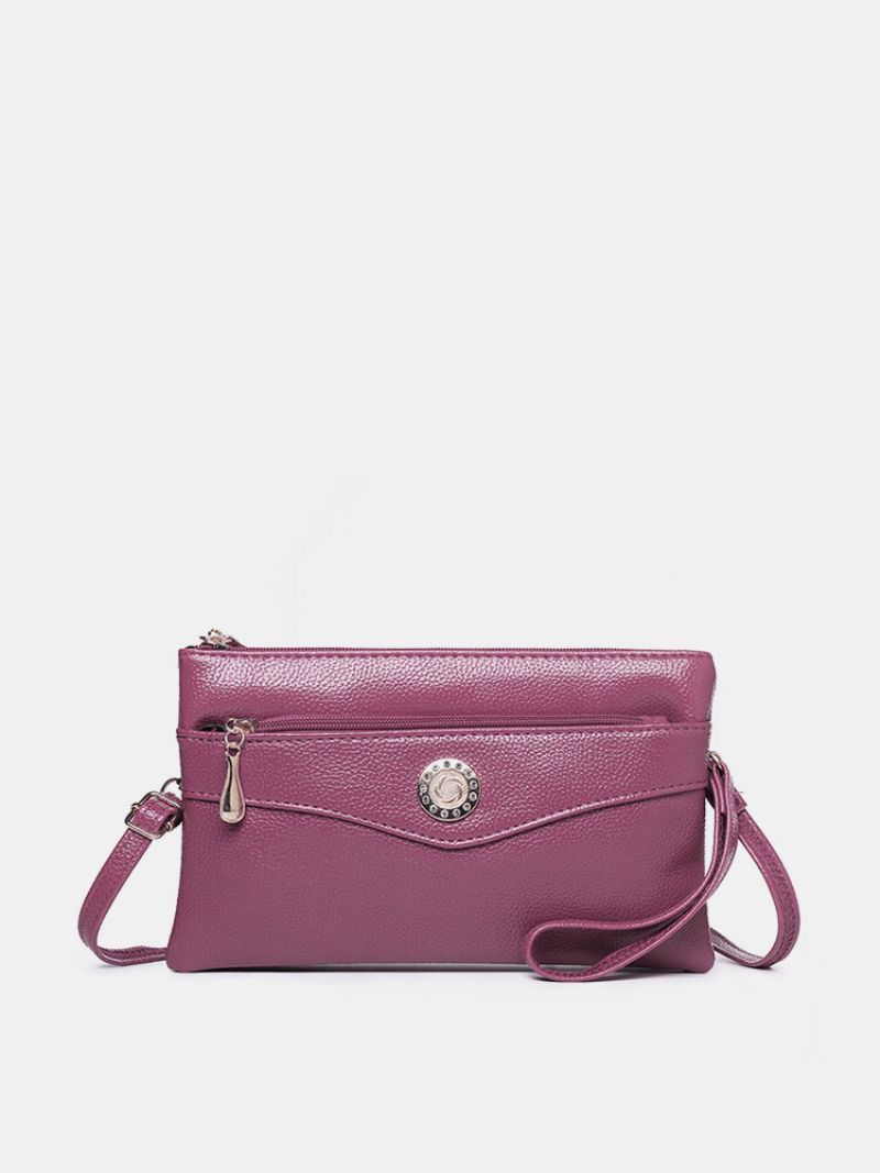 Kvinner Pu-skinn Uformelle Clutchvesker Multifunksjon Crossbody-vesker Solid Lommebok