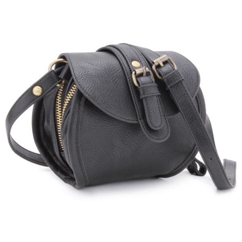 Kvinner Pu-skinnbelte Dobbel Glidelås Mini Crossbody-veske