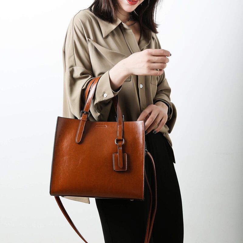 Kvinner Retro Crossbody Bag Med Stor Kapasitet Håndveske Satchel Bag