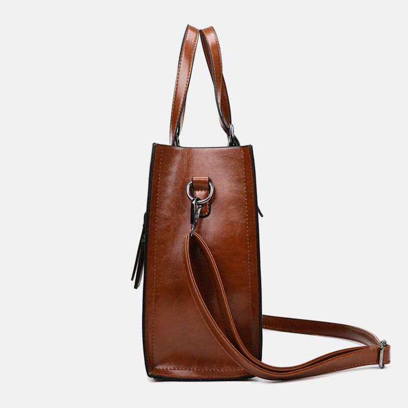 Kvinner Retro Crossbody Bag Med Stor Kapasitet Håndveske Satchel Bag