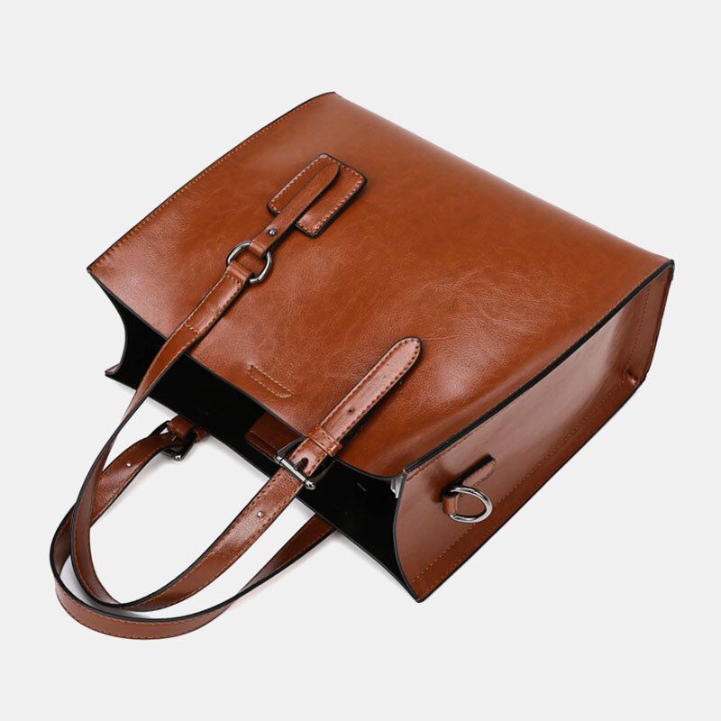 Kvinner Retro Crossbody Bag Med Stor Kapasitet Håndveske Satchel Bag