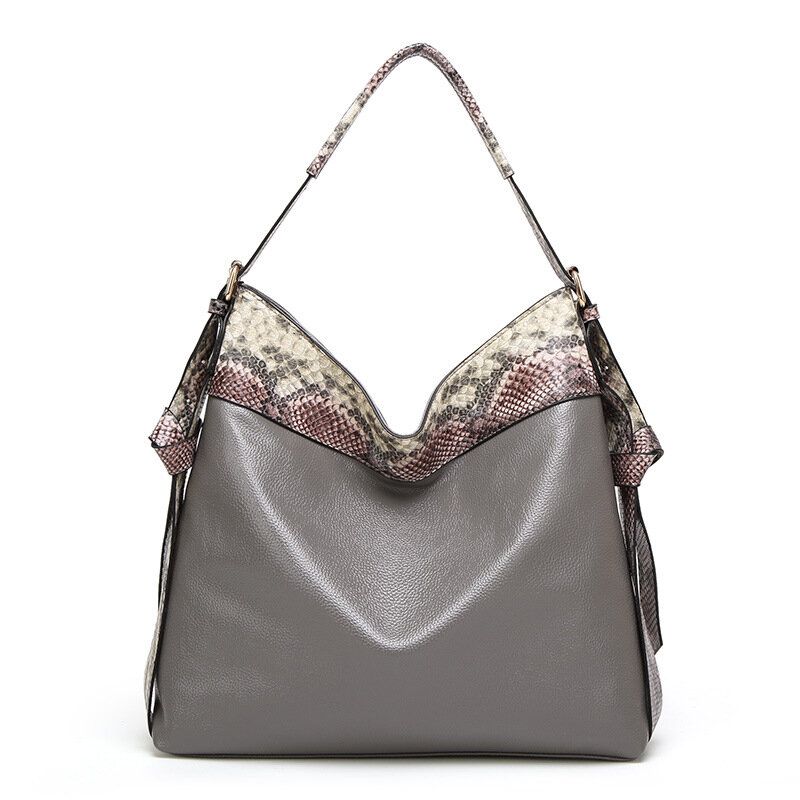 Kvinner Serpentine Pu Leather Hobos Bag Crossbody Bag Håndveske