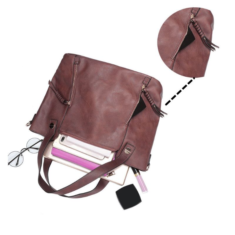 Kvinner Solid Uformell Multifunksjonell Veske Crossbody-veske Med Stor Kapasitet