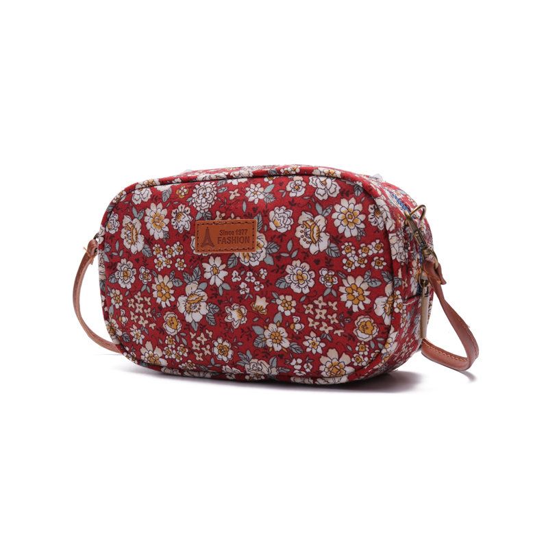 Kvinner Stoffer Mini Print Crossbody Bag Leisure Phone Bag