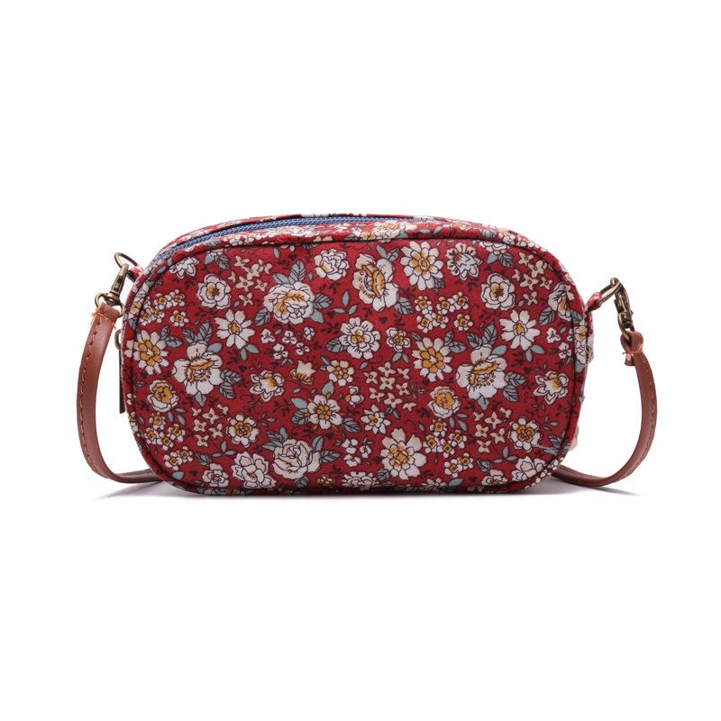 Kvinner Stoffer Mini Print Crossbody Bag Leisure Phone Bag