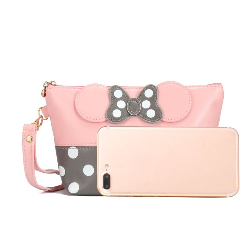 Kvinner Tegneserie Wave Point Cute Style Clutch Lommebok Telefonvesker Veske