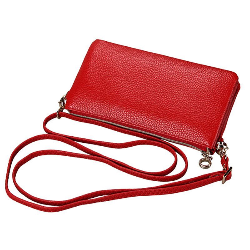 Kvinner Tre-lags Skinntelefonveske Skuldervesker Crossbody-vesker