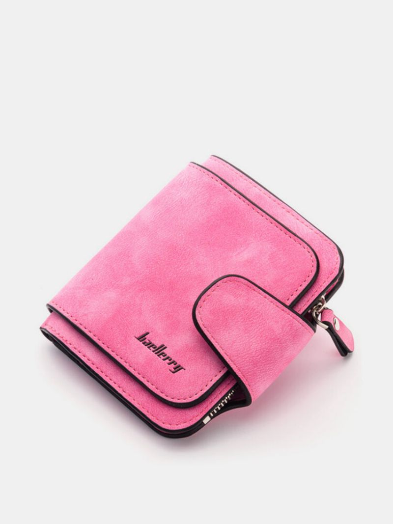 Kvinner Trifold Pu Leather Short Wallet 8 Card Slot Myntpung