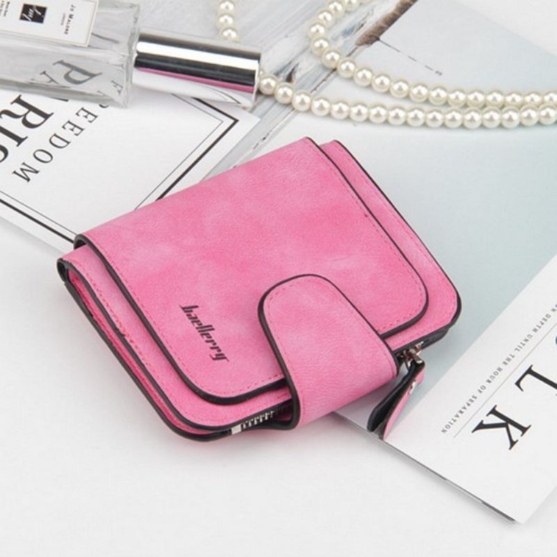 Kvinner Trifold Pu Leather Short Wallet 8 Card Slot Myntpung