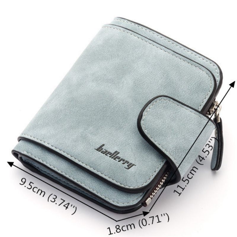 Kvinner Trifold Pu Leather Short Wallet 8 Card Slot Myntpung