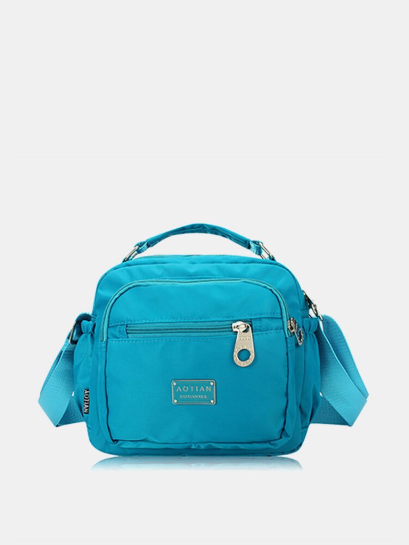 Kvinner Vanntett Crossbody Bag Nylon Multi-glidelås Sling Bag Håndveske