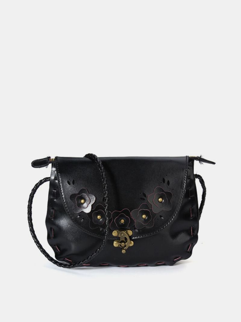 Kvinner Vintage Flower Crossbody Bag Elegant Skulderveske Håndveske