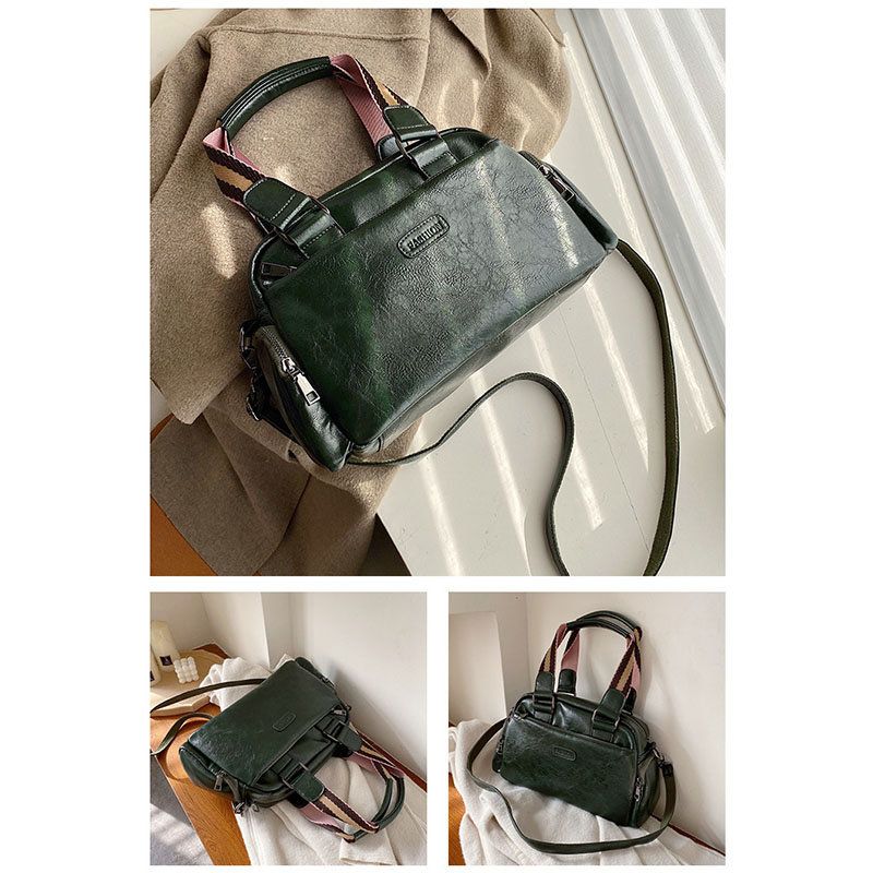 Kvinner Vintage Pu Lær Håndveske Skulderveske Crossbody Bag