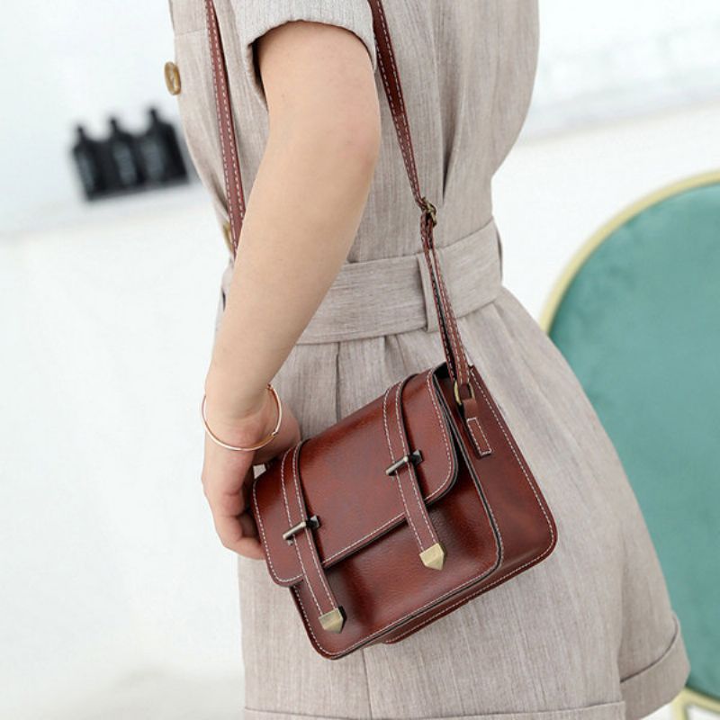 Kvinner Vintage Solid Crossbody Bag Mini Telefonveske