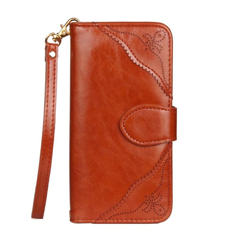 Kvinner Vintage Solid Telefonveske For Iphone 2 Card Slot Clutch Bag