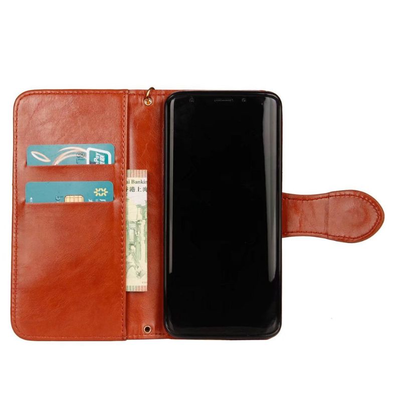 Kvinner Vintage Solid Telefonveske For Iphone 2 Card Slot Clutch Bag