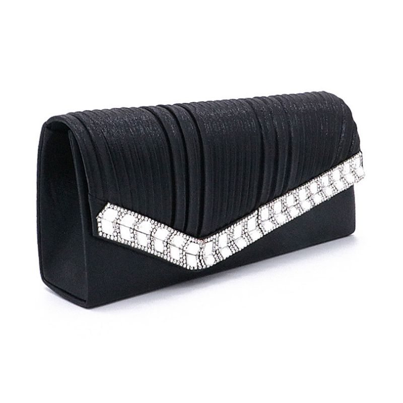 Kvinners Clutch Til Bryllupsbursdagsfest Elegant Lang Veske Med Diamantdekor Skulderveske Med Magnetisk Avtakbar Kjede