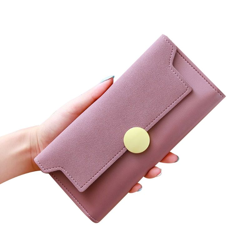 Lady Purse Retro Matt Dame Pu-lærlommebøker Kvinnermote Langreise Clamshell Clutch