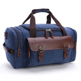 Leather Travel Tote Bagasjeveske Weekend Bag Skulder Håndveske Stor Kapasitet