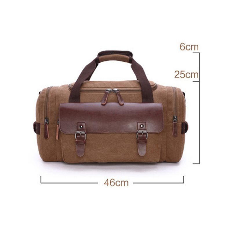 Leather Travel Tote Bagasjeveske Weekend Bag Skulder Håndveske Stor Kapasitet