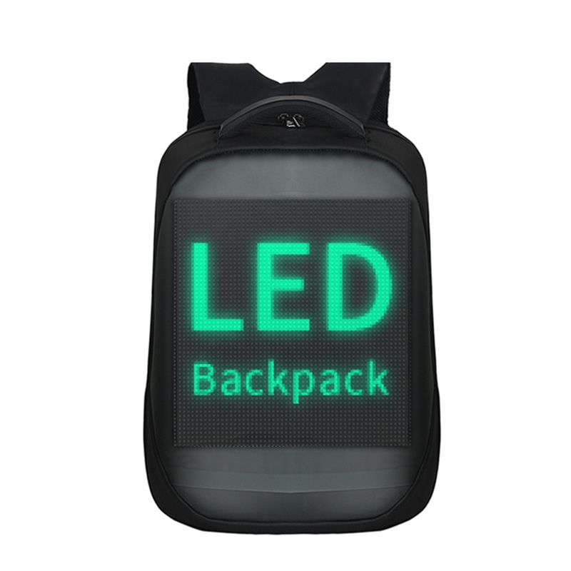 Led Display Skjerm Ryggsekk For Menn Kvinner Smart Laptop Ryggsekker Vanntett Bag Utendørs Turgåing Reklame Billboard Wifi Poser