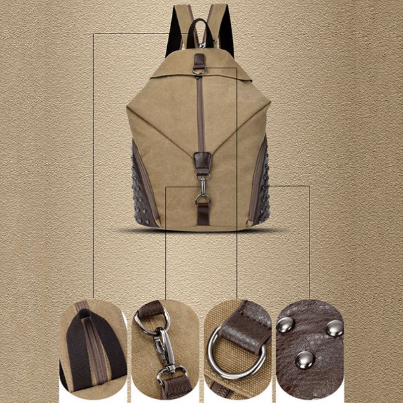 Lerret 12 Tommers Ryggsekk Casual Travel Book Bag For Menn Kvinner