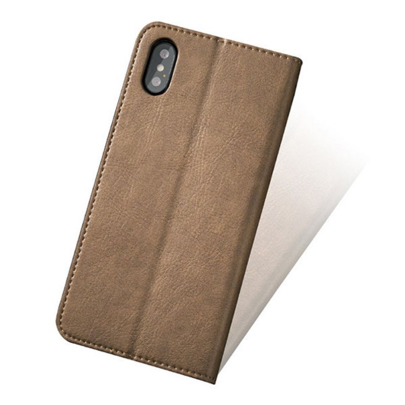 Lommebok Telefonveske I Skinn Slim Flip Cover Kickstand Med Bevegelig Kortholder Til Iphone