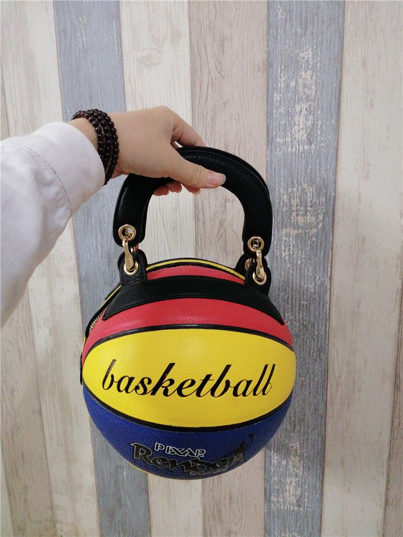 Luksus Høykvalitets Trend Rund Kvinneveske Basketball Styling Personlighet Kreativ Håndbagasje Skulderkjede Diagonalpakke