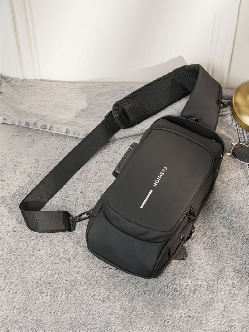 Menico Utendørskjøring For Menn Multifunksjonell Usb-lading Messenger Bag Brystveske