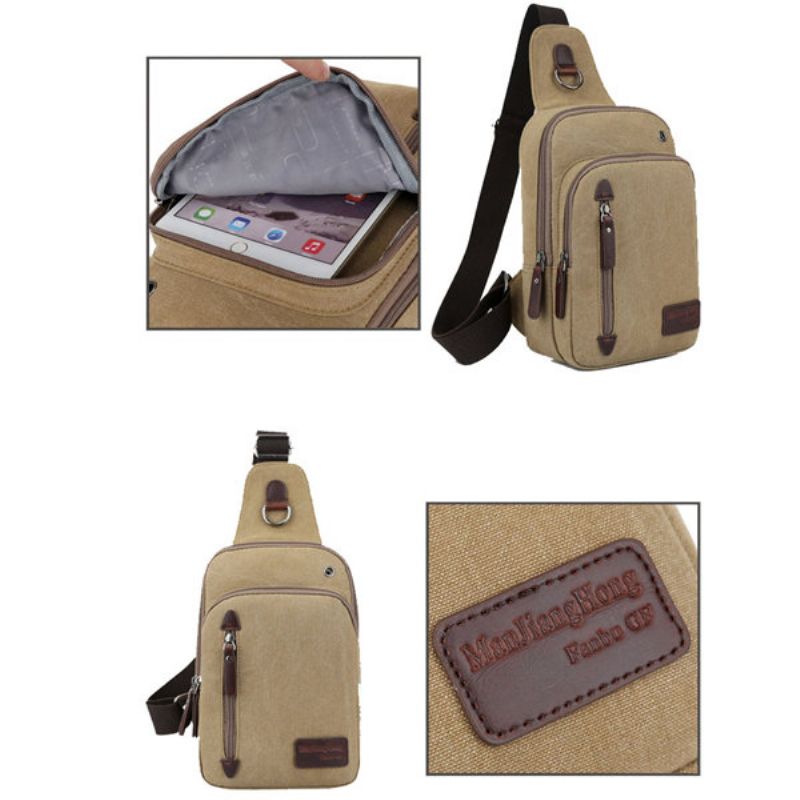 Menn Canvas Casual Outdoor Sports Shopping Brystvesker Shoudler Bags