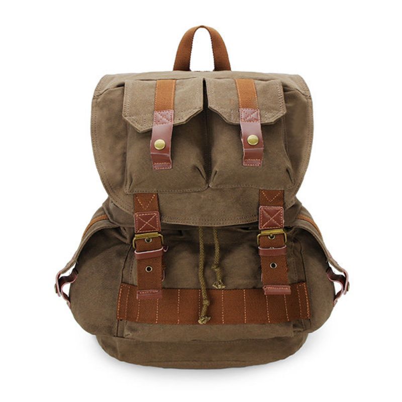 Menn Canvas Outdoor Travel Camera Bag Vintage Casaul Ryggsekk