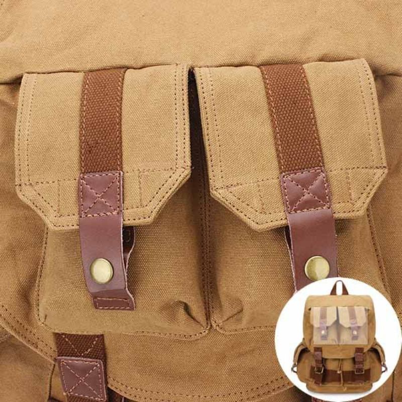 Menn Canvas Outdoor Travel Camera Bag Vintage Casaul Ryggsekk