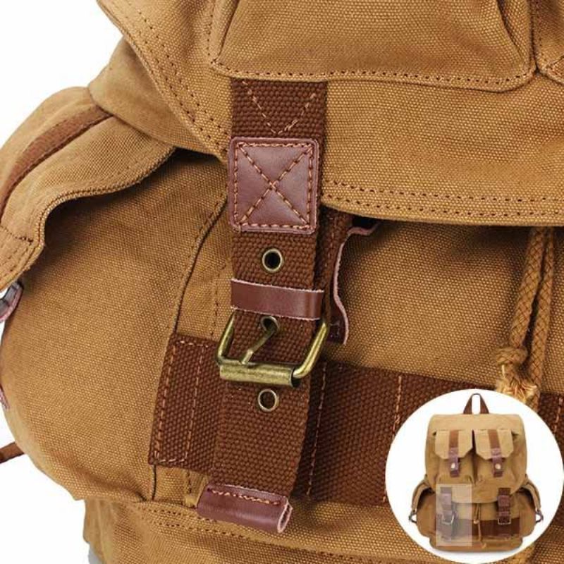 Menn Canvas Outdoor Travel Camera Bag Vintage Casaul Ryggsekk